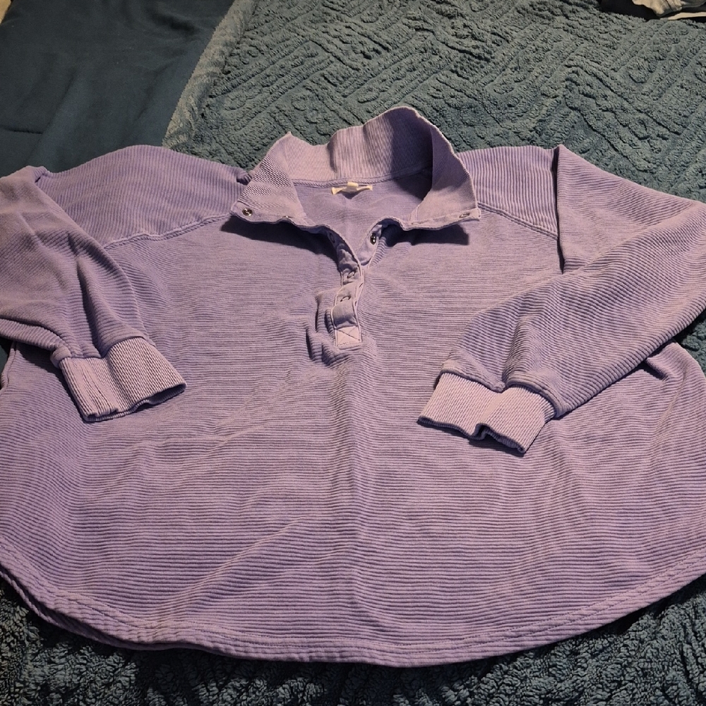 Maurices 1/2 Snap Mockneck Mineral  Washed Top